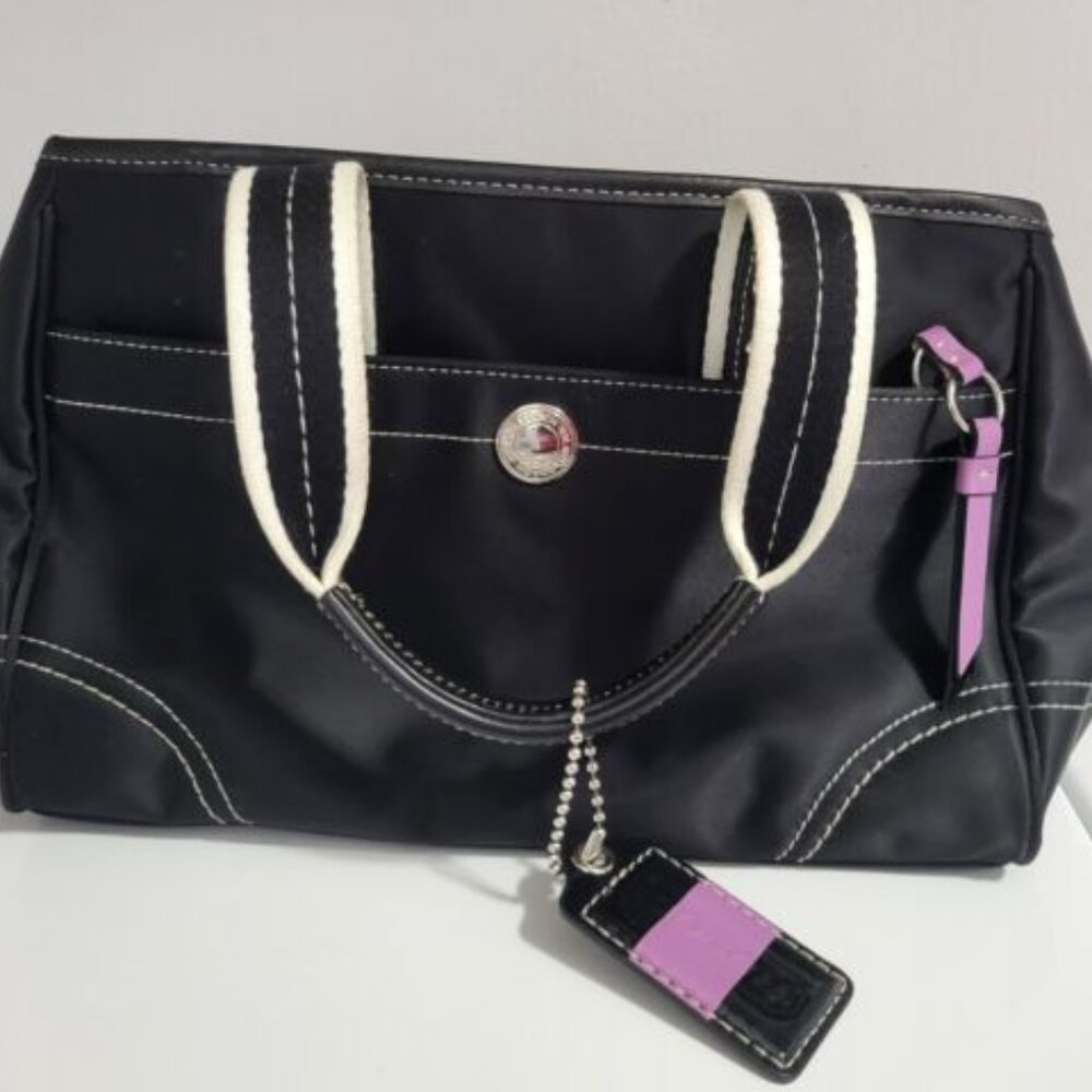 Coach Black and Purple Tote Bag